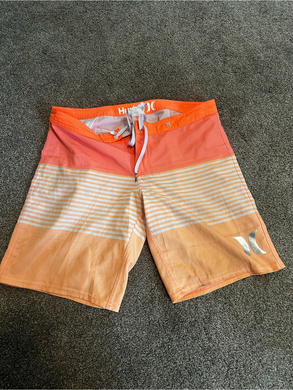 Hurley Women’s Orange Ombre Stripe Boardshorts